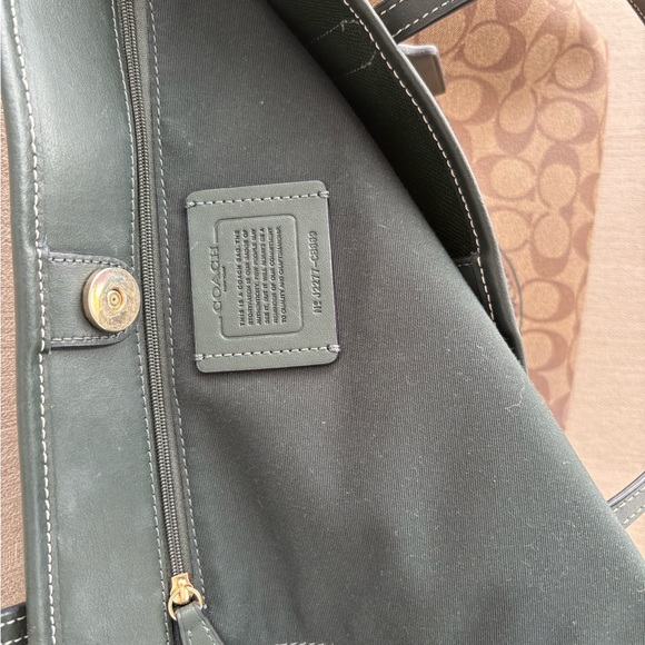 Coach Green and Brown Signature “collegiate” Tote - Picture 3 of 6